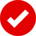Red circle with white check mark